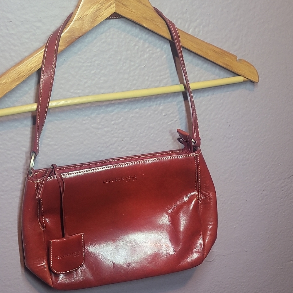 Red Leather Shoulder Bag - Picture 1 of 4